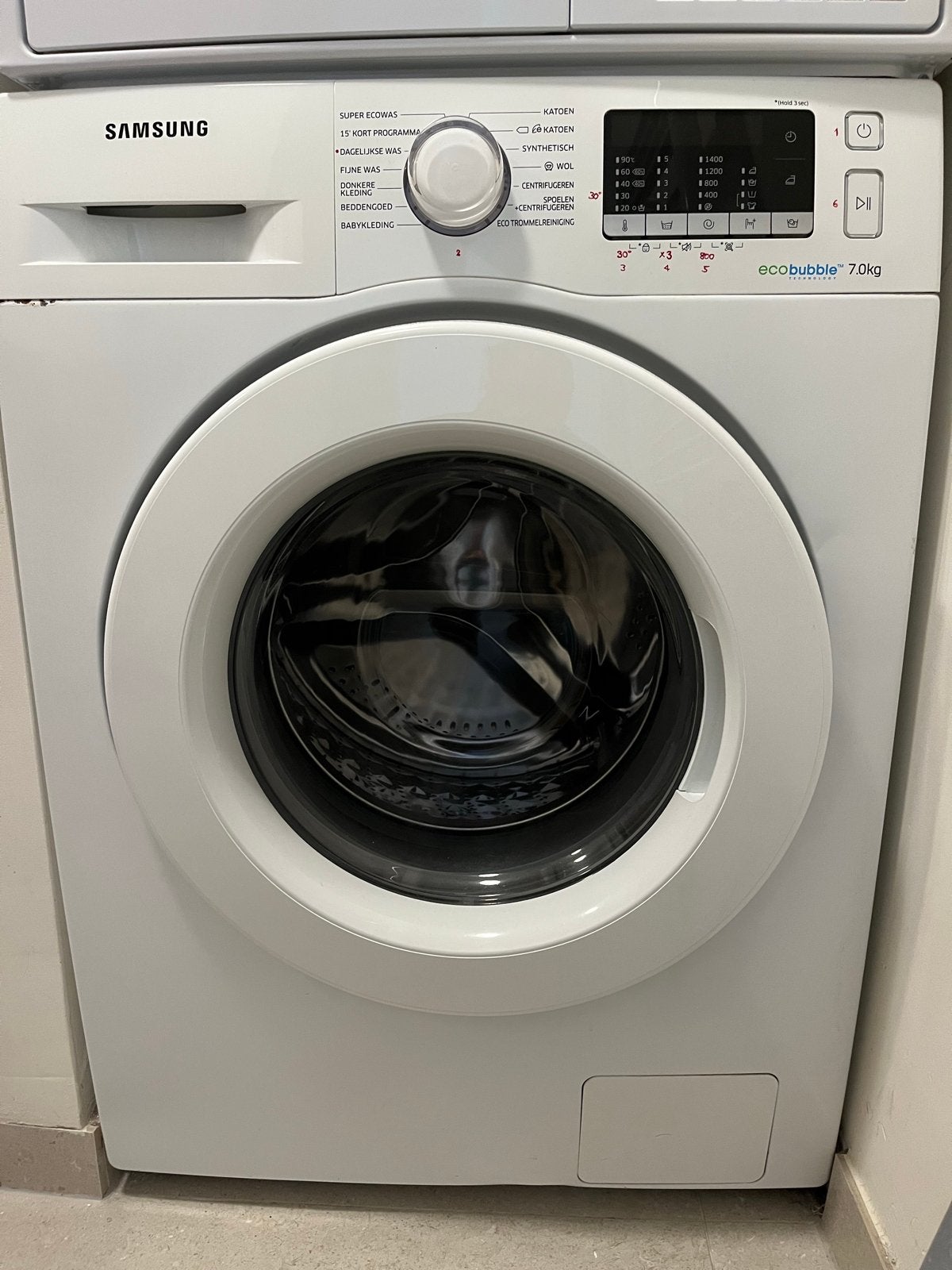 Samsung EcoBubble 7kg Wasmachine A+++, Ophalen, Gebruikt, Voorlader, Kort programma
