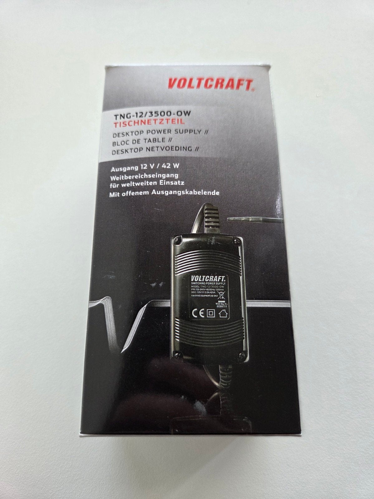 Voltcraft TNG-12/3500-OW Desktop Netvoeding 12V/42W, Ophalen of Verzenden, Gebruikt