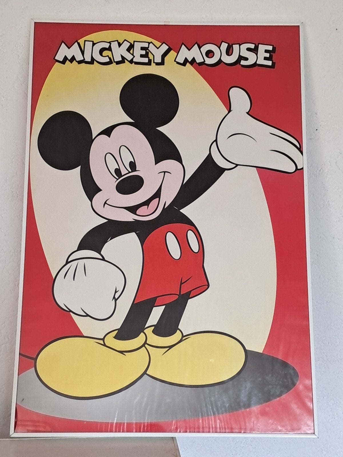 Mickey Mouse poster met lijst/Disney poster, Verzamelen, Posters, Gebruikt, Film en Tv, A1 t/m A3, Rechthoekig Staand, Met lijst