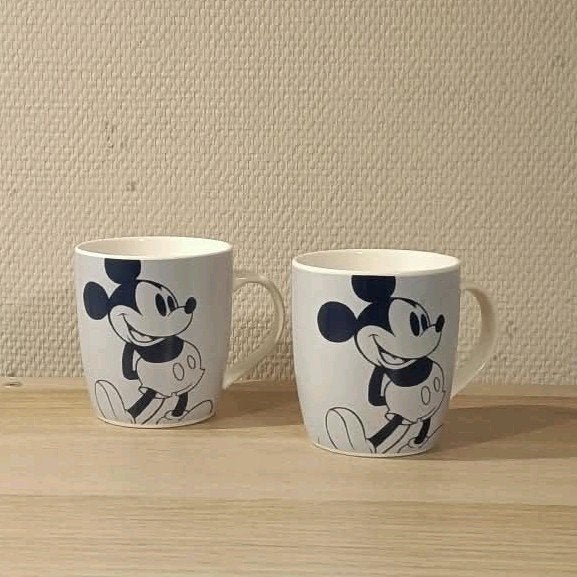 Mickey mouse mok 108.5 ( blauw) set van 2, Verzamelen, Ophalen of Verzenden, Mickey Mouse, Zo goed als nieuw, Servies