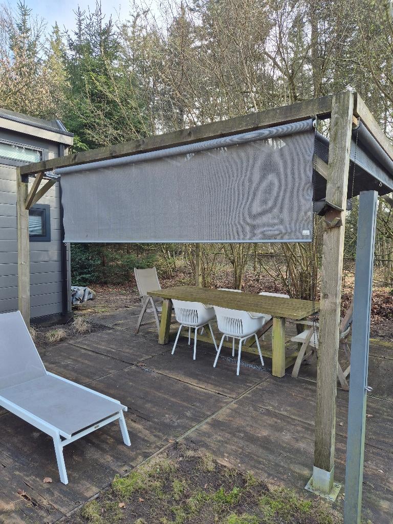 Pergola 3.8m met harmonicadoek/roldordijnen, Tuin en Terras, Overkappingen, Ophalen, Gebruikt, Overige typen, Breda