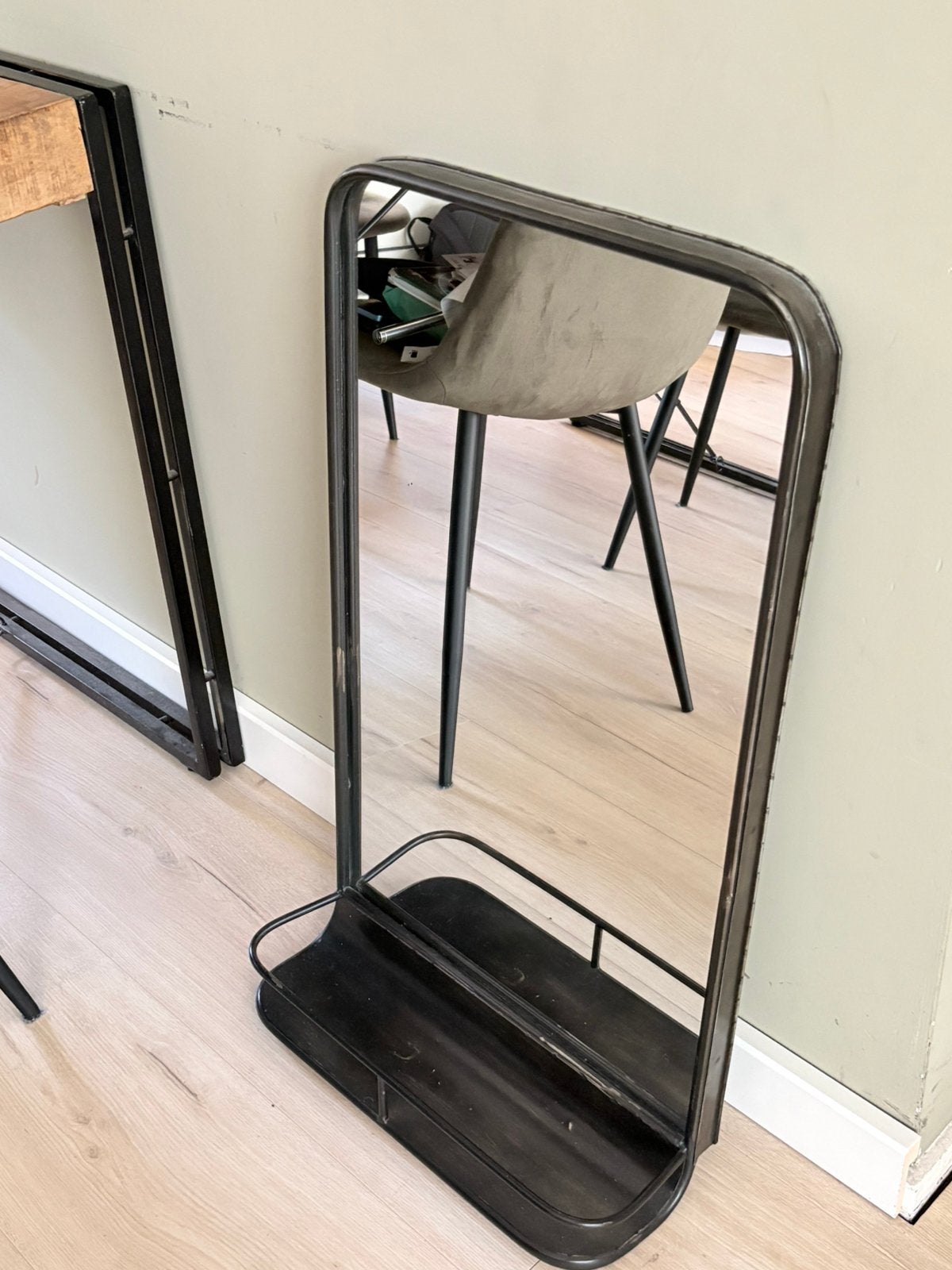 Mooie ijzeren, zware spiegel, Huis en Inrichting, Woonaccessoires | Spiegels, Ophalen, Minder dan 50 cm, Zo goed als nieuw, Minder dan 100 cm