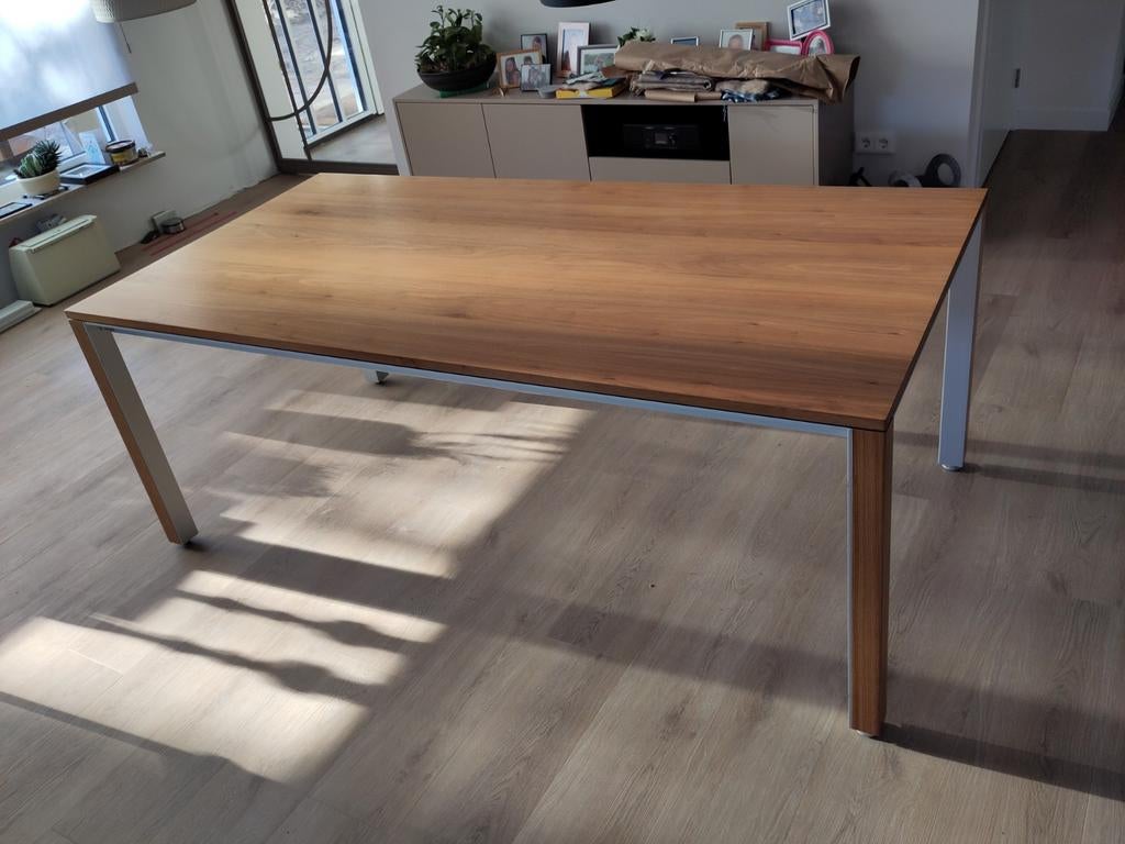 Leolux eetkamertafel 100 x 200/260 cm, Huis en Inrichting, Tafels | Eettafels, Ophalen, Gebruikt, 200 cm of meer, 50 tot 100 cm