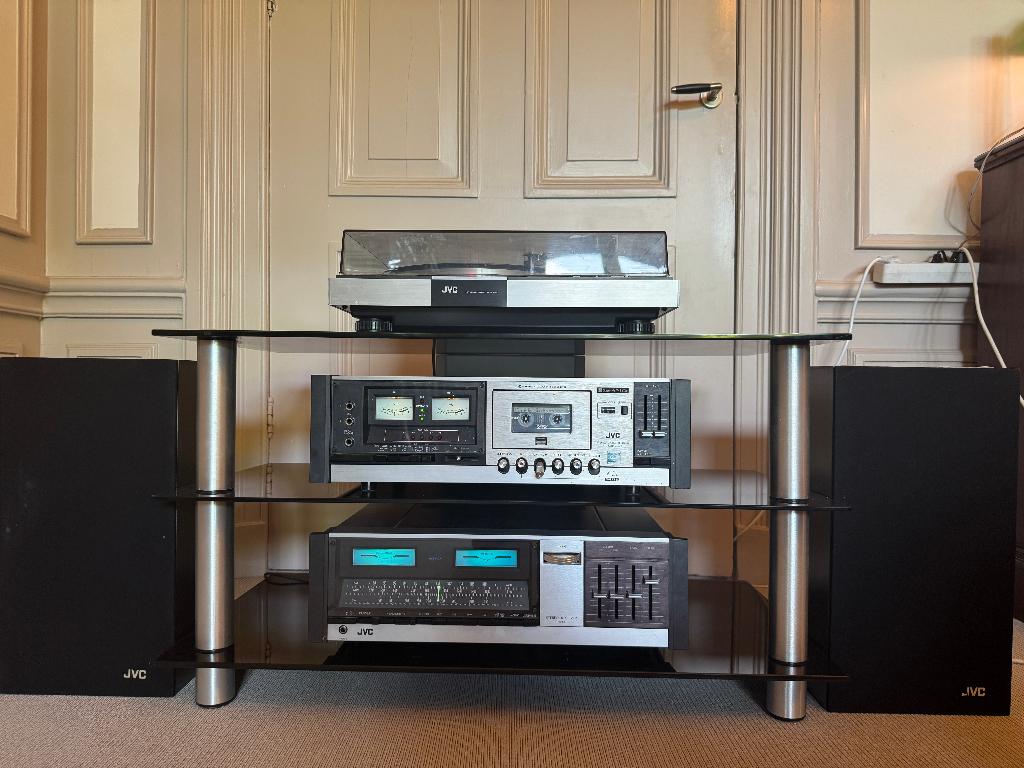 JVC 100 Vintage Stereo Set Toren Platenspeler meubel 76-78, Audio, Tv en Foto, Gebruikt, JVC, Losse componenten, Ophalen