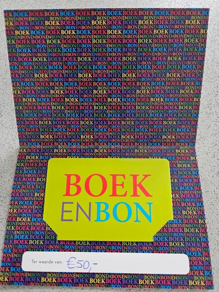 Boekenbon 50 euro, Tickets en Kaartjes, Eén persoon, Cadeaubon, Warenhuis- of Winkelbon