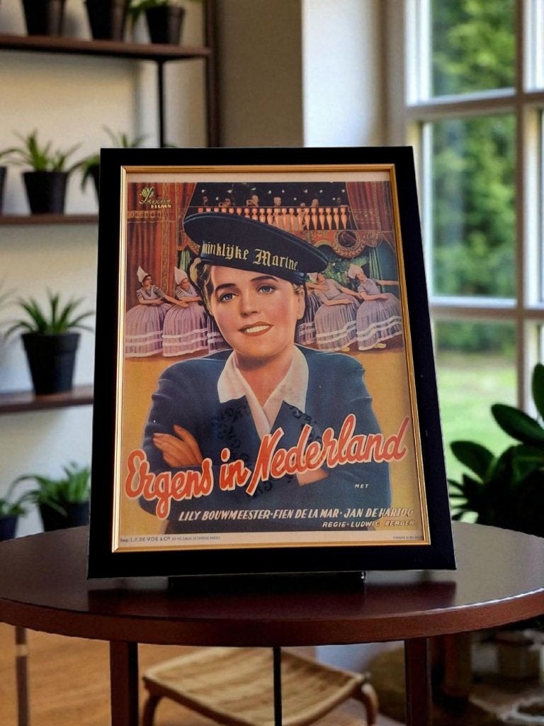 Top originele bioscoop poster uit 1940, film Ergens in Ned., Ophalen, Gebruikt, ., Poster