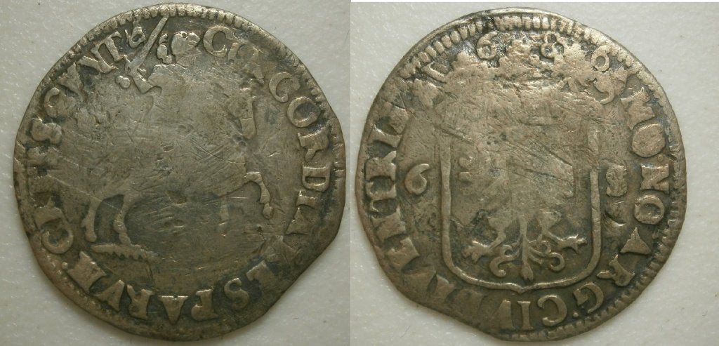 9] Deventer Rijderschelling 1686, Ophalen of Verzenden, Vóór koninkrijk, 1 cent, Losse munt
