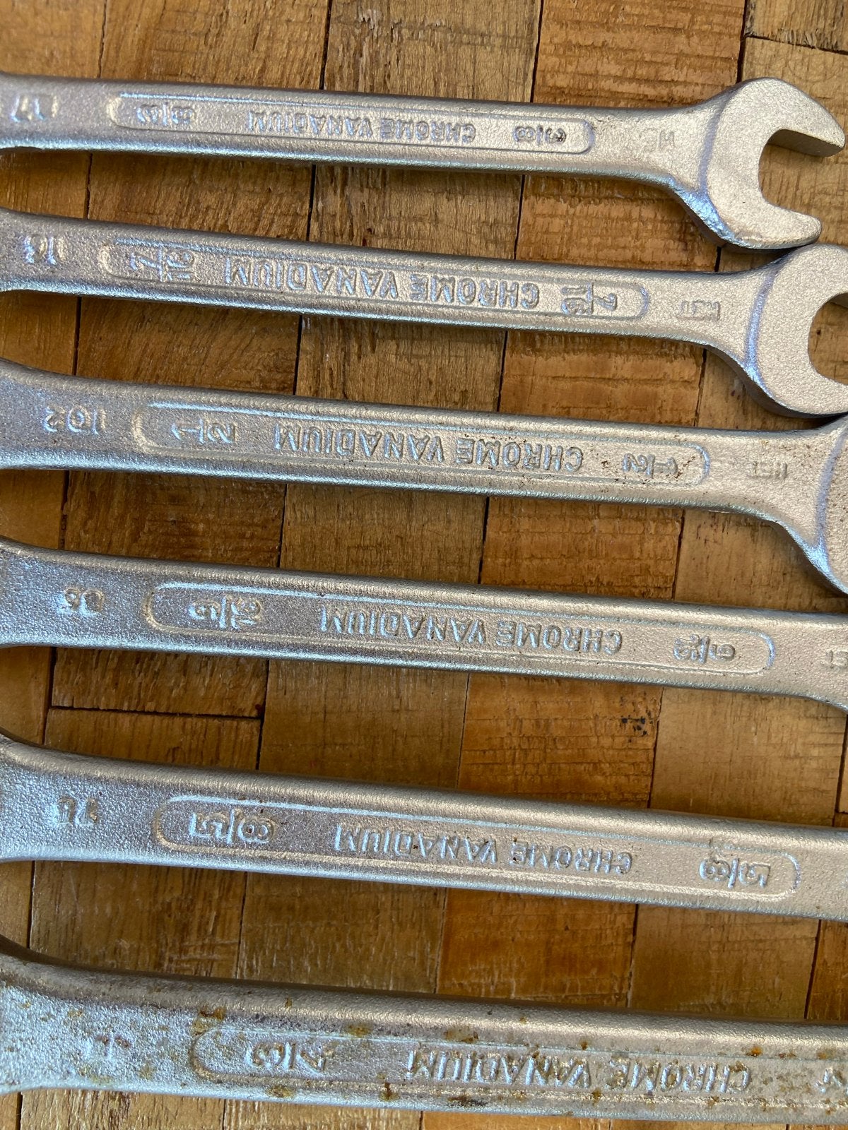 Set van 6 Chrome Vanadium Steeksleutels Ringsleutels Engels, Ophalen of Verzenden, Gebruikt