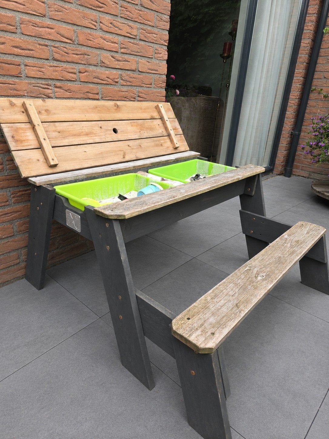 Zandbak Zand- en Watertafel met Bankje exit toys, Kinderen en Baby's, Ophalen, Gebruikt