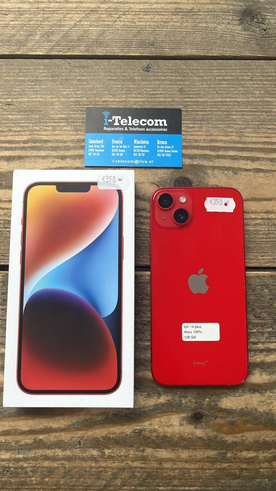 Iphone 14 plus red 128 GB + garantie 100%, Ophalen of Verzenden, Zo goed als nieuw