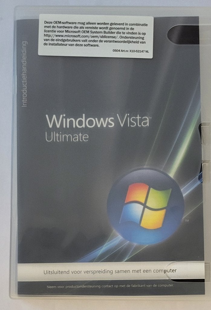 Microsoft Vista Ultimate NL 32 bits SP1 – OEM – NL (2009), Computers en Software, Ophalen of Verzenden, Gebruikt, Windows