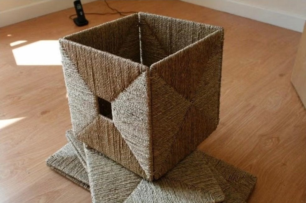 8x rieten rotan Knipsa manden bakken bruin zeegras Ikea, Ophalen, Mand, Vierkant, Nieuw