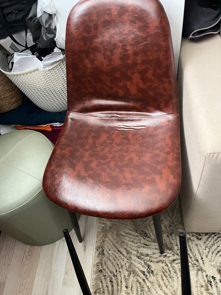 Stoel bruin leer 4stuks, Huis en Inrichting, Stoelen, Ophalen, Bruin, Nieuw, Leer