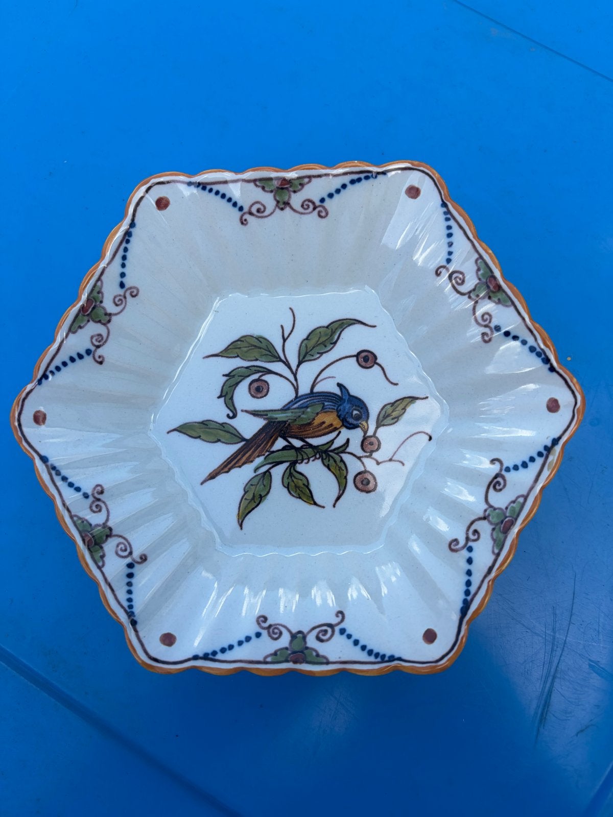 Vintage Makkum Wandbordje Vogeltje Tichelaar Makkum 750, Ophalen