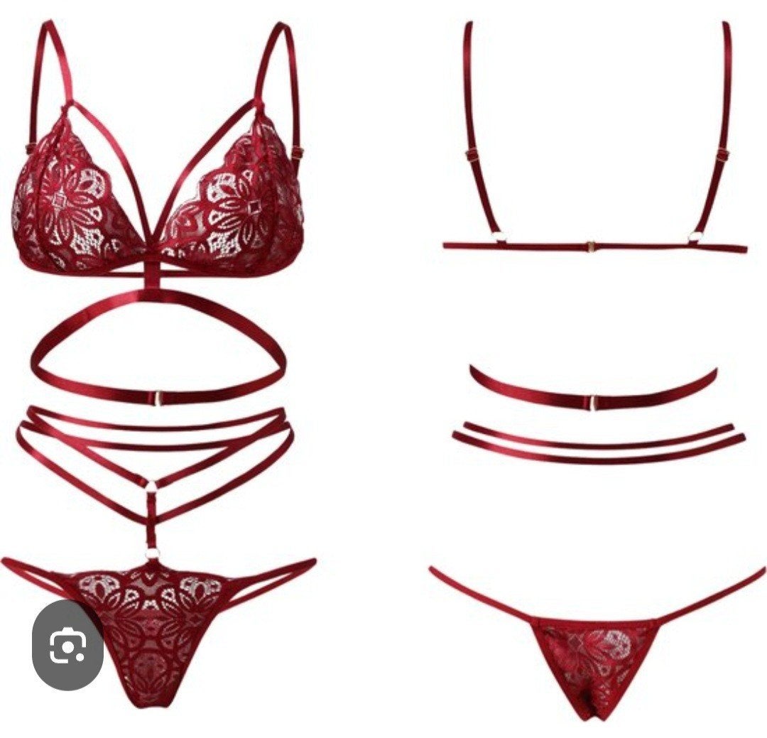 Sexy rood kanten lingeriesetje, Ophalen of Verzenden, Rood, Setje