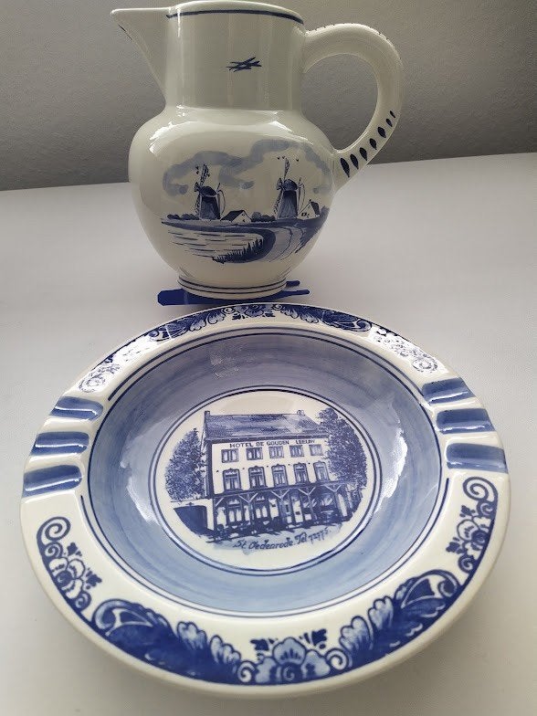 Delfts Blauw Kan/Asbak bieden, Ophalen of Verzenden