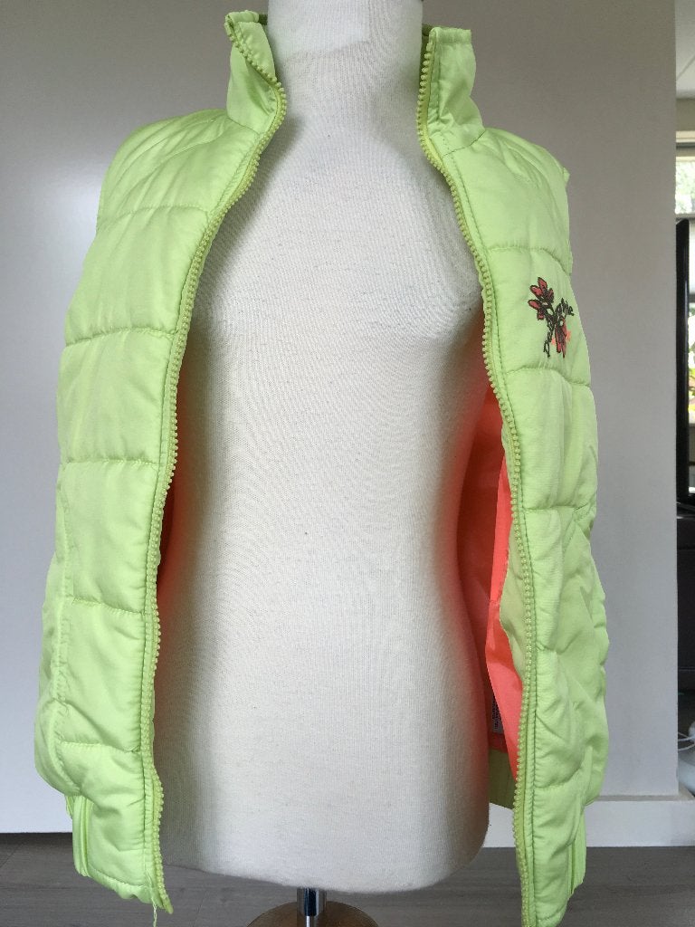 VILLA HAPP bodywarmer fel geel / oranje maat 146 / 152 ZS, Villa Happ, Gebruikt, Meisje, Ophalen of Verzenden