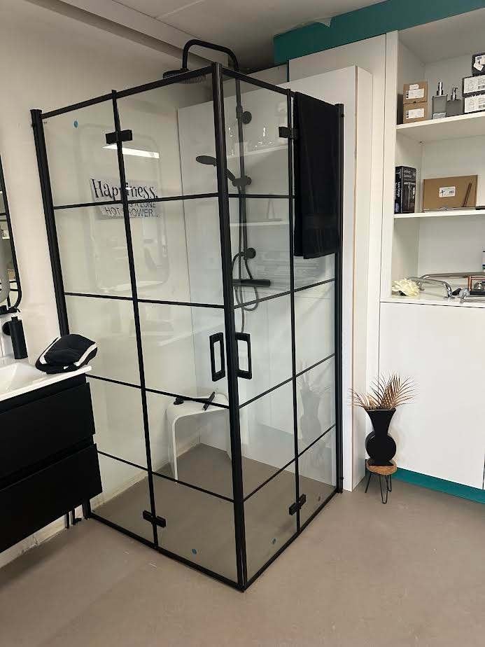 Douchecabine 90x90 Vouwdeur  Zwart Profiel Antikalk, Doe-het-zelf en Verbouw, Sanitair, Ophalen, Info@dealplein.nl, Douche, Polen