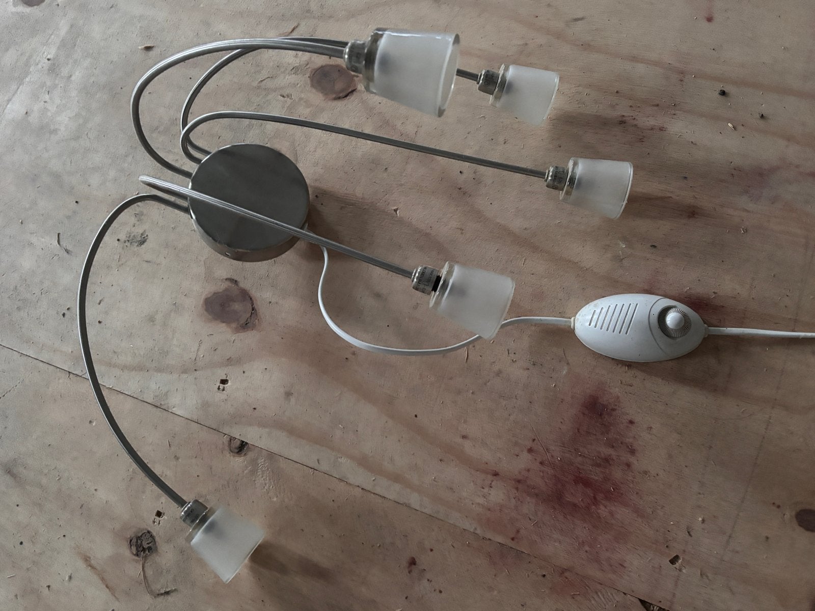 Gratis IKEA lamp met 5 spots en dimmer, Metaal, Gebruikt, Zilver, G4