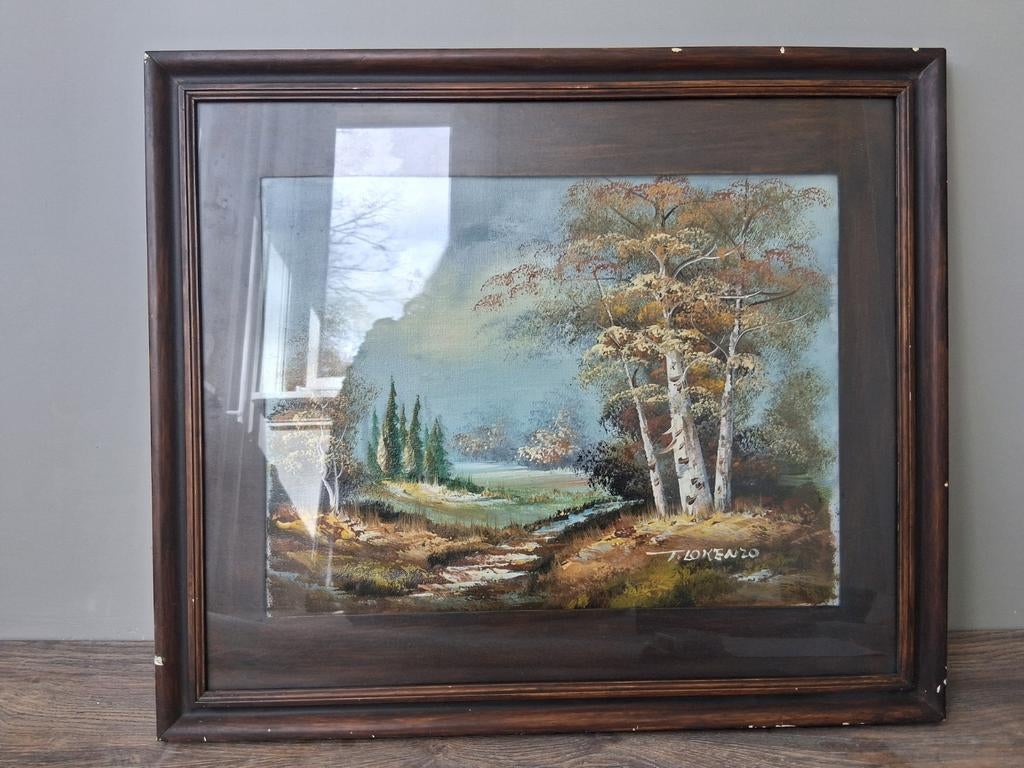 Schilderij  landschap T. Lokenzo Lorenzo, Antiek en Kunst, Ophalen of Verzenden