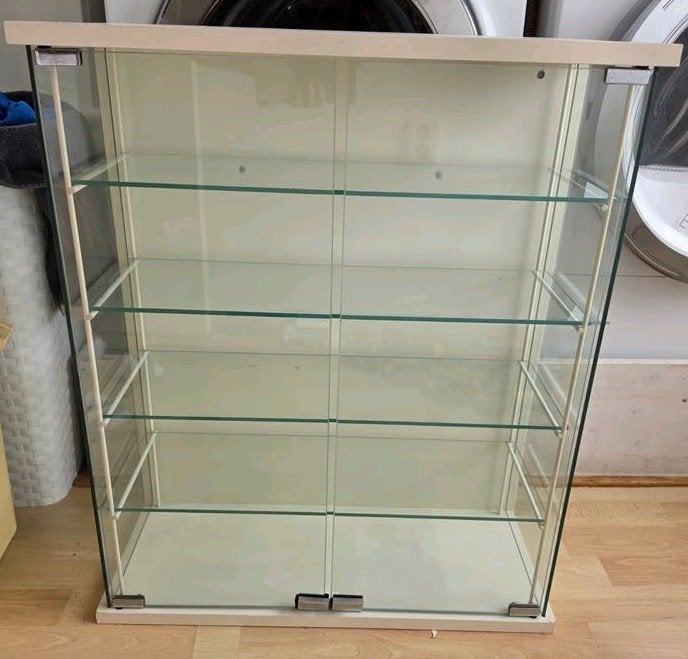 Glazen vitrine kast, 72 x 61 x 25 cm, Ophalen, Met plank(en), Gebruikt, 50 tot 100 cm