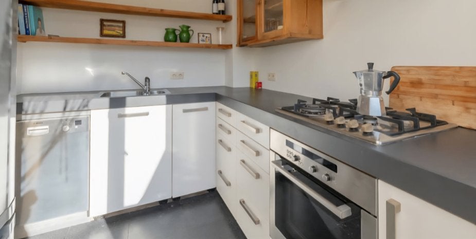Keuken, Ophalen, Gebruikt, Wit, Hoekkeuken