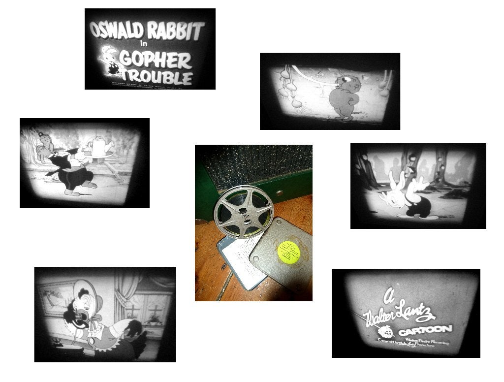 8mm film N8 oswald rabbit GHOPHER IN TROUBLE - zw w 1936, Audio, Tv en Foto, Filmrollen, Ophalen of Verzenden, 8mm film