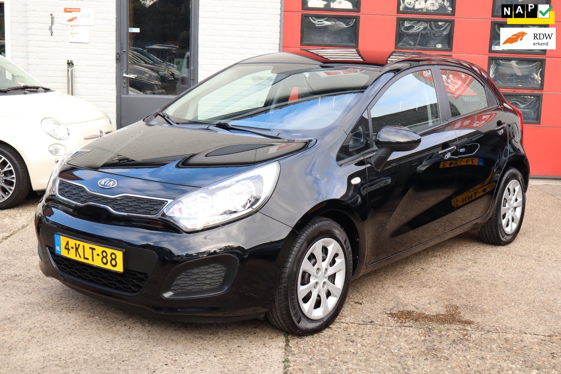 Kia Rio 1.2 CVVT Comfort Pack , AIRCO, NWE APK, 4 cilinders, Zwart, Origineel Nederlands, Bedrijf