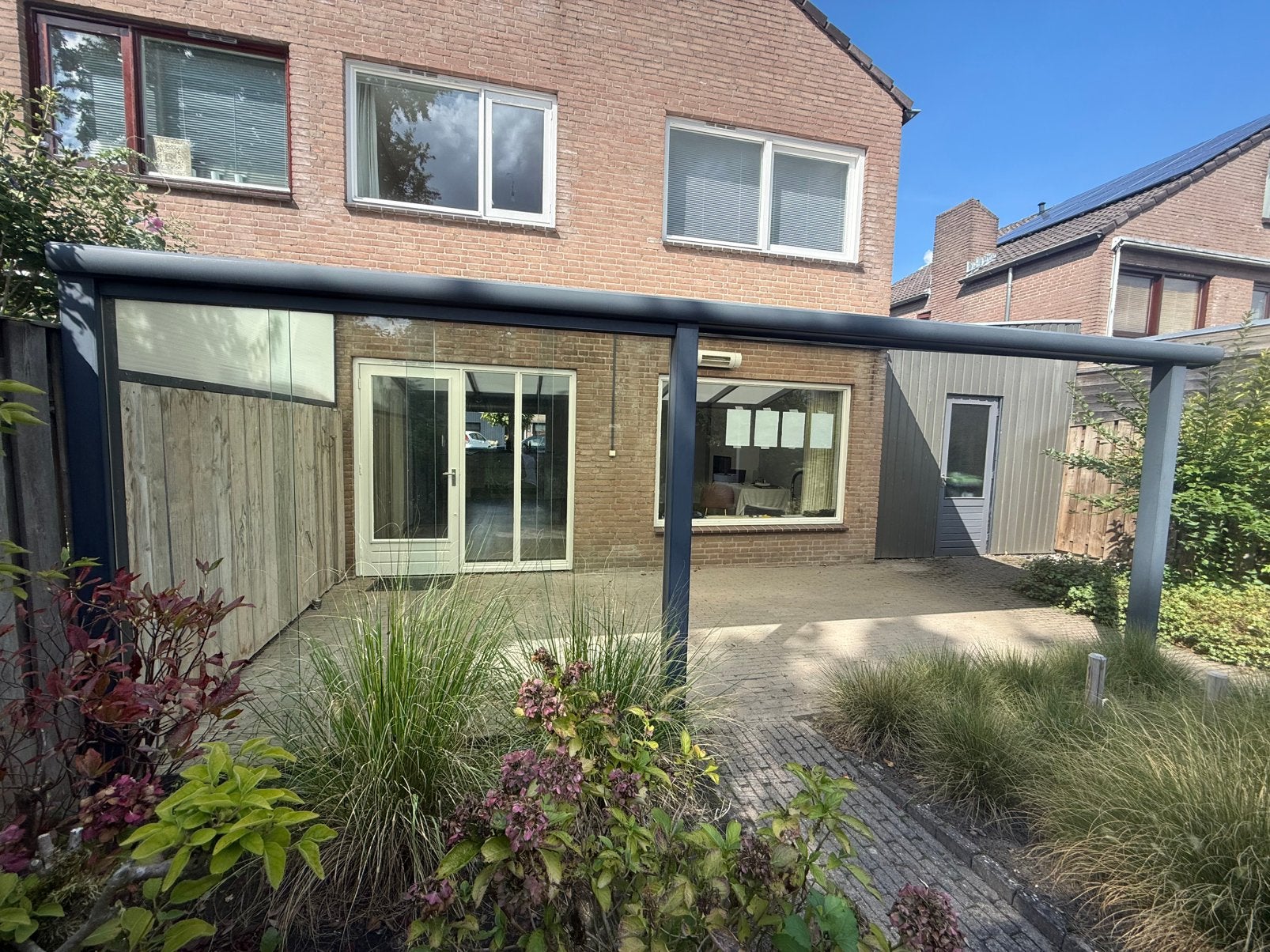 Aluminium terrasoverkapping 6 x 3m glaswanden en LED‑spotjes, Tuin en Terras, Overkappingen, Ophalen, Zo goed als nieuw, Veranda