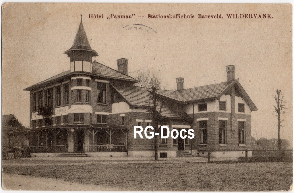 Ansichtkaart Briefkaart Hotel Panman Station Wildervank 1911, Ophalen of Verzenden, Voor 1920, Gelopen, Groningen