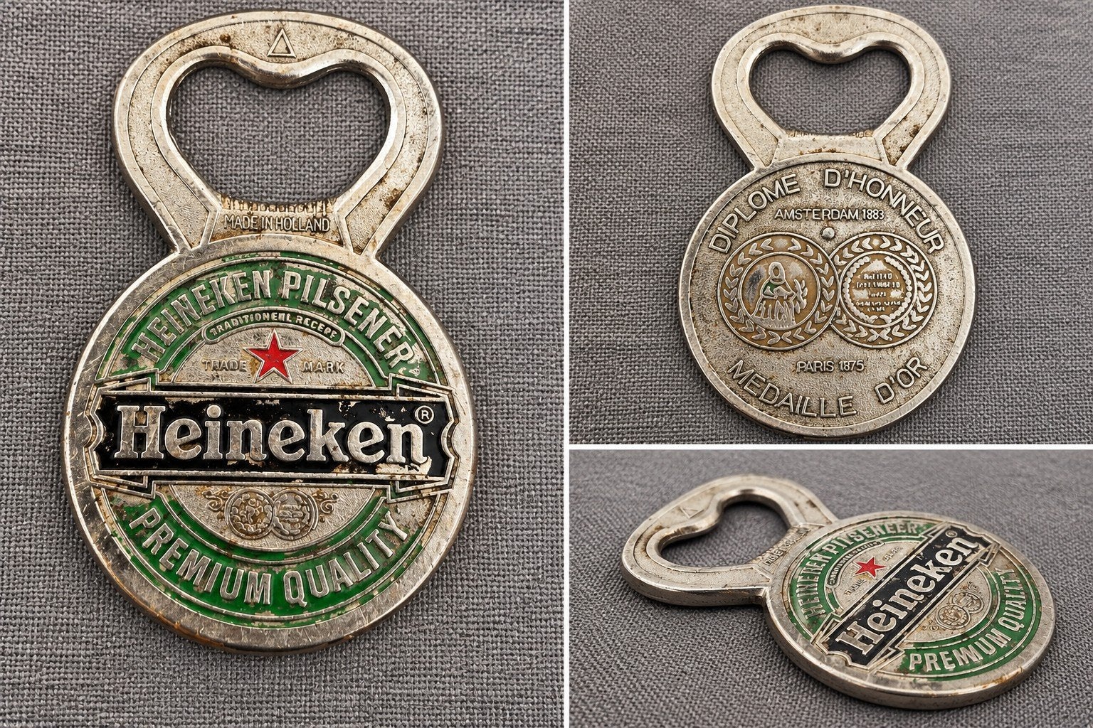 Vintage Heineken flesopener Made in Holland met medaille
59, Verzamelen, Ophalen of Verzenden, Gebruikt