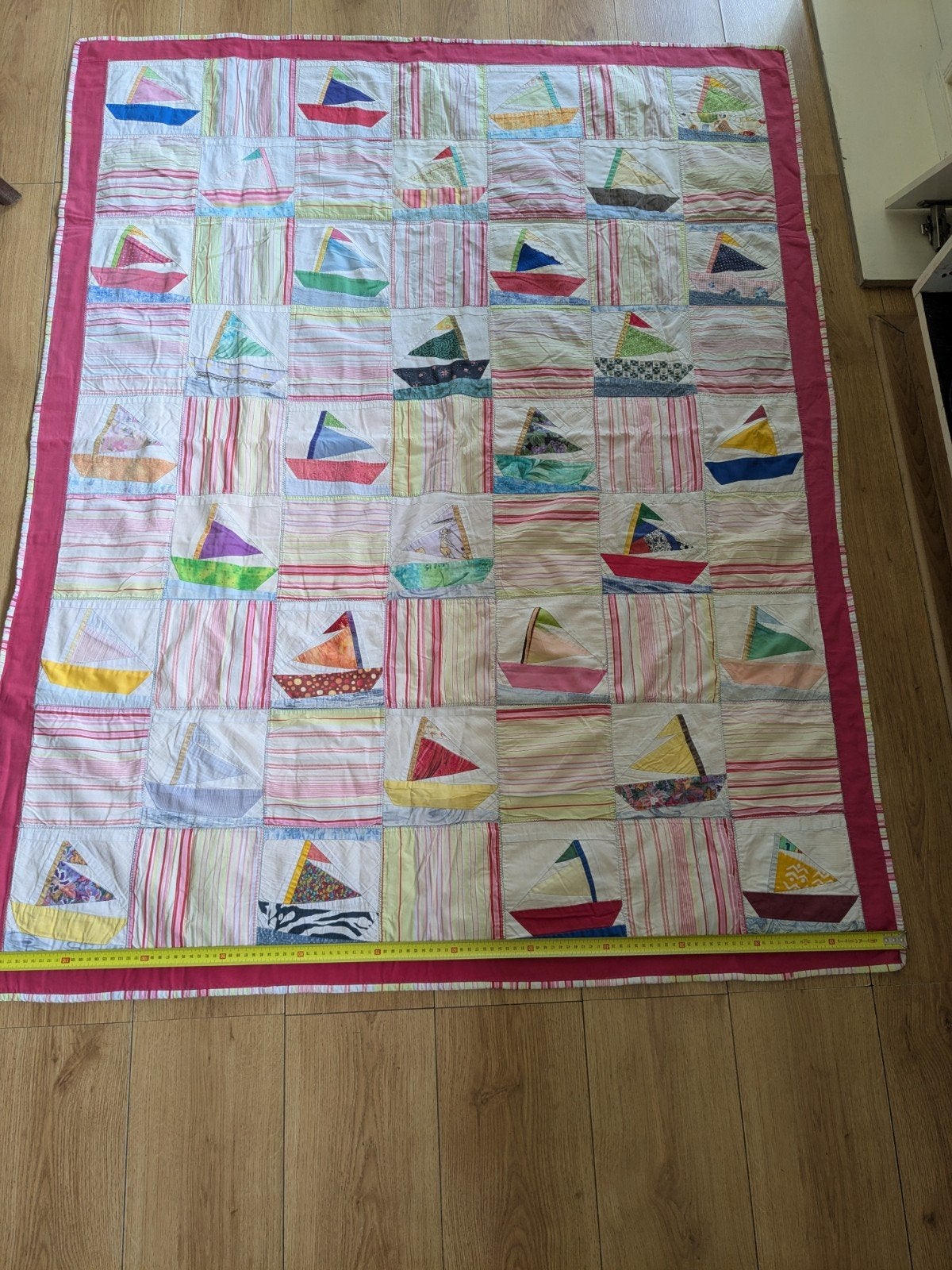 Patchwork "droomdekentje' 155x124 cm, Ophalen of Verzenden, Eenpersoons, Kussen