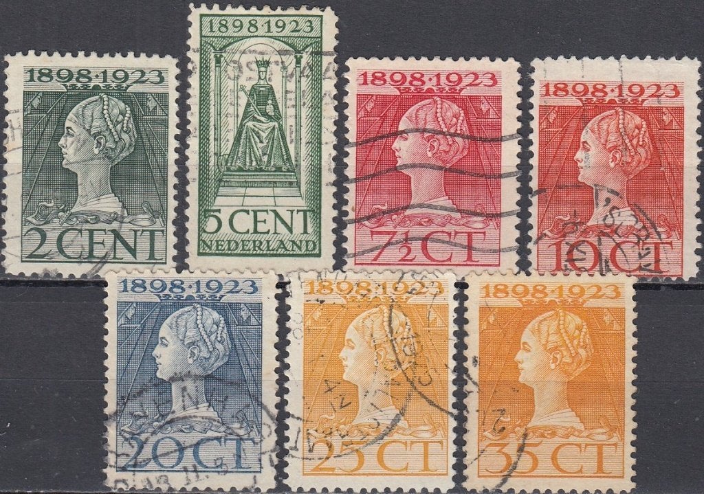 Nederland 1.56.3- 1923- Regeringsjubileum- Lijntanding B- GC, Postzegels en Munten, Verzenden, T/m 1940, Gestempeld