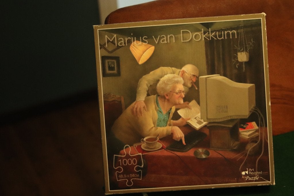Marius van Dokkum puzzel MEEGAAN MET JE TIJD, Ophalen of Verzenden, 500 t/m 1500 stukjes, Zo goed als nieuw