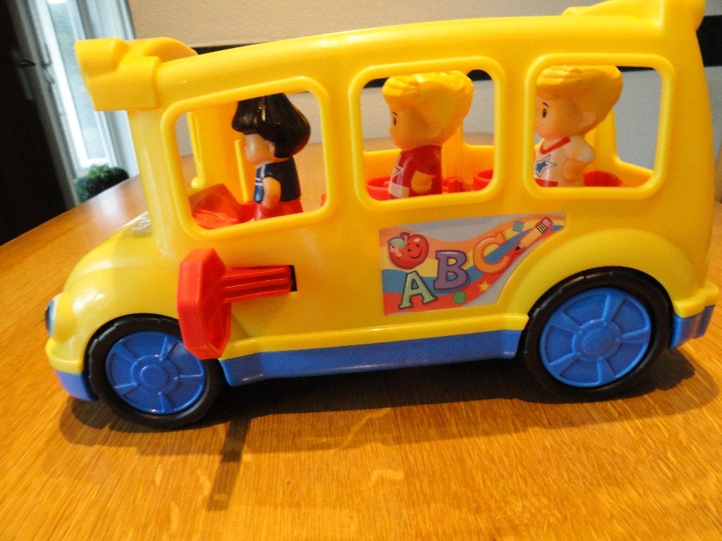 schoolbus Fisher Price Little People z.g.a.n., Ophalen, Zo goed als nieuw, Auto of Voertuig, Met geluid