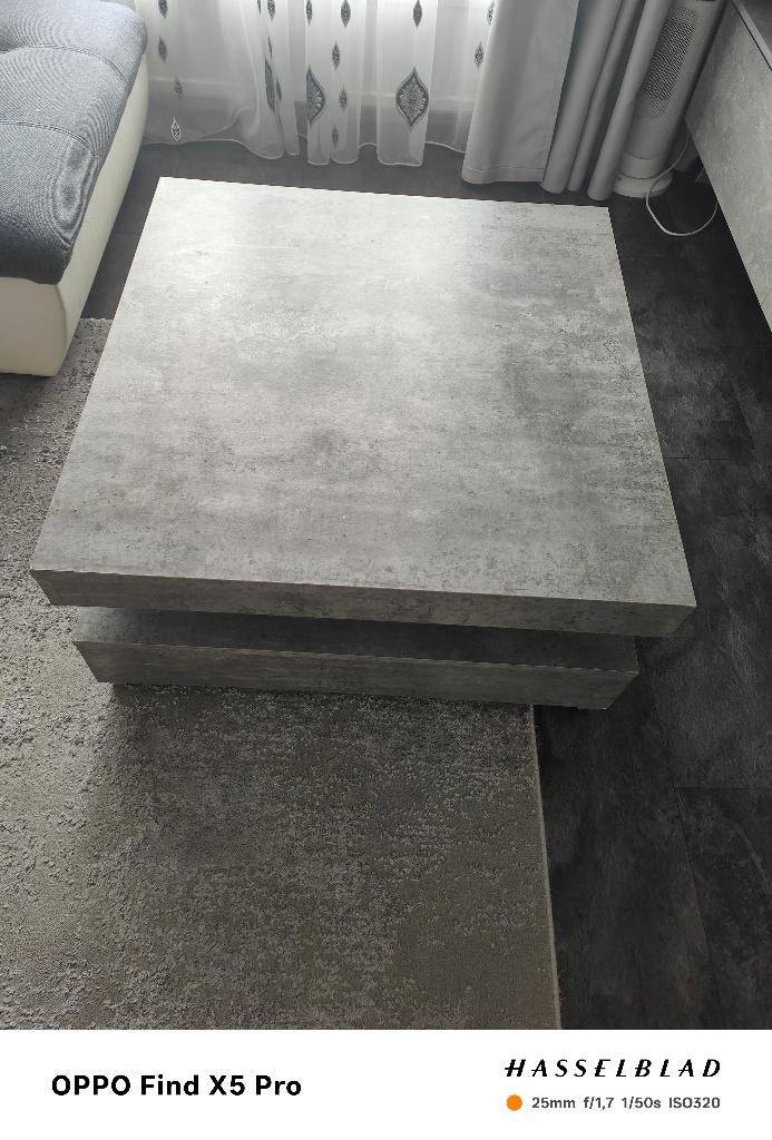Salontafel betonlook grijs van Meubella, Ophalen, Gebruikt, 50 tot 100 cm, Betonlook