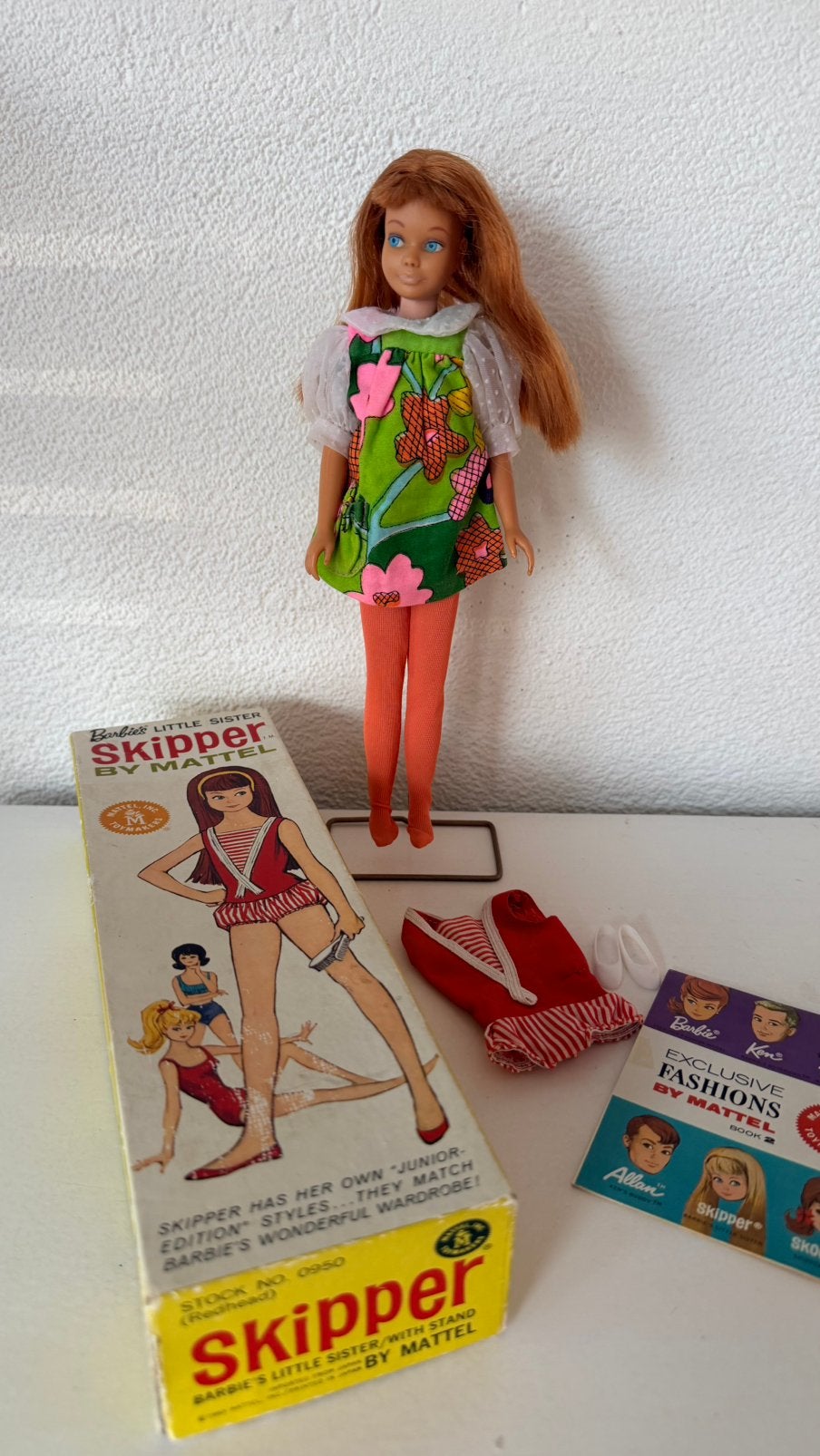 Skipper Redheat Scool’s Cool outfit1963 in Box stock 0950, Ophalen of Verzenden, Gebruikt, Pop