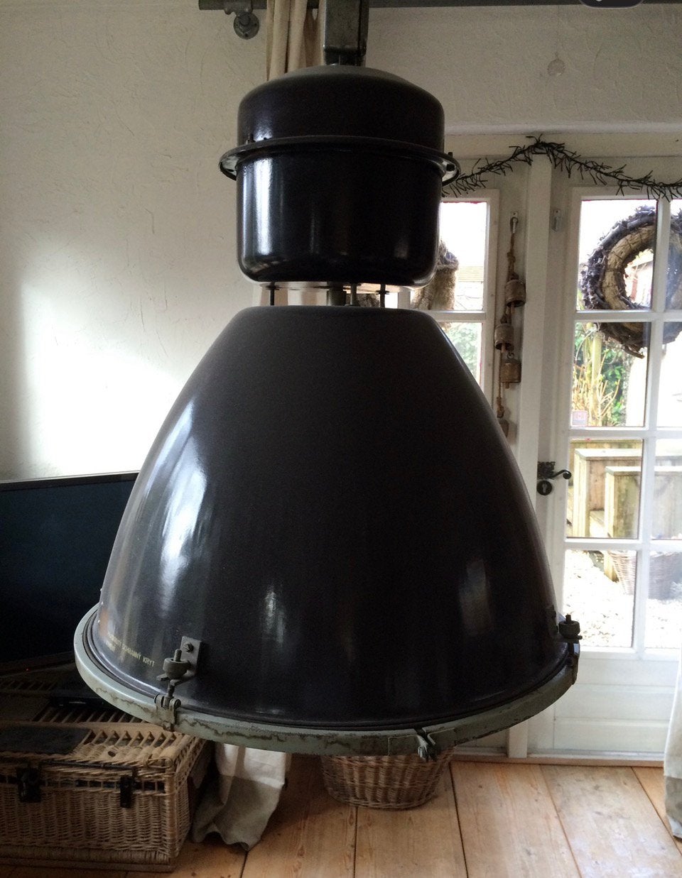 Vintage Industriële Hanglamp - Grote Fabriekslamp, Ophalen of Verzenden