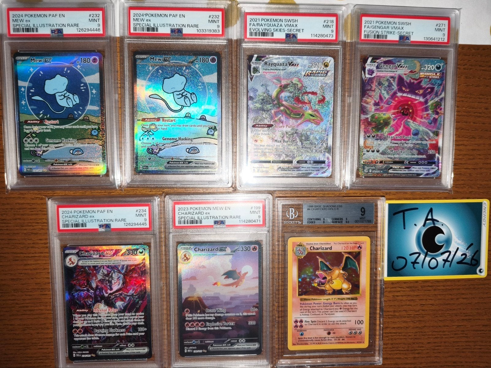 Bubble mew, Shadowless Charizard, rayquaza Vmax, Gengar vmax, Hobby en Vrije tijd, Verzamelkaartspellen | Pokémon, Ophalen of Verzenden