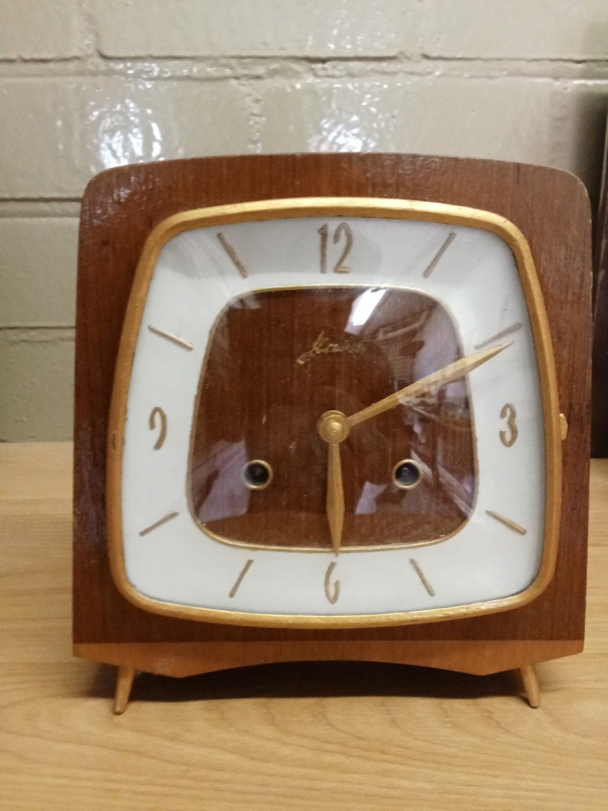 Vintage tafelklokje met mechanisch uurwerk, Ophalen of Verzenden