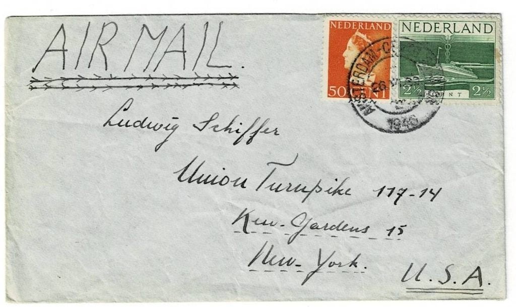 Luchtpostbrief 1946 naar New York. (#094), Ophalen of Verzenden, Envelop