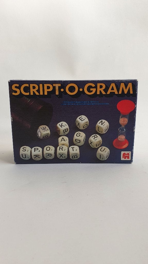 Vintage Script-O-Gram dobbelspel, compleet. 7B14, Tweedehands verkoop, Tweedehands verkoop, Gebruikt, Ophalen of Verzenden