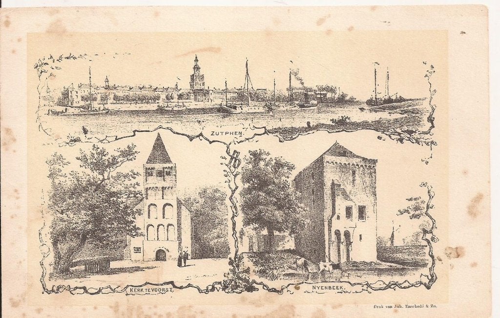 Zutphen Kerk Voorst Nyenbeek Litho 3 afbeeldingen Schipperus