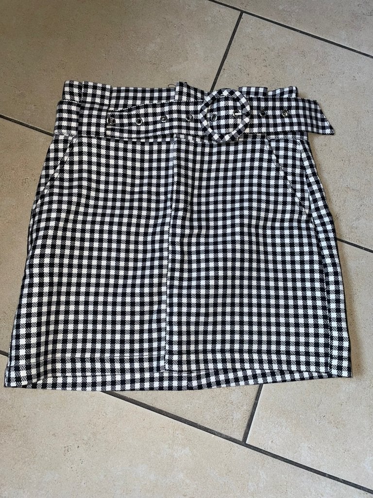 Leuke geruite rok  Maat S, Maat 38/40 (M), Zwart, Nieuw, Ophalen of Verzenden