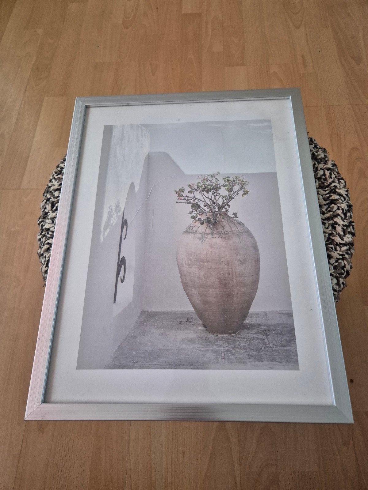 Ingelijste print vaas met plant 42x32cm, Minder dan 50 cm, Gebruikt, Ophalen of Verzenden, Print