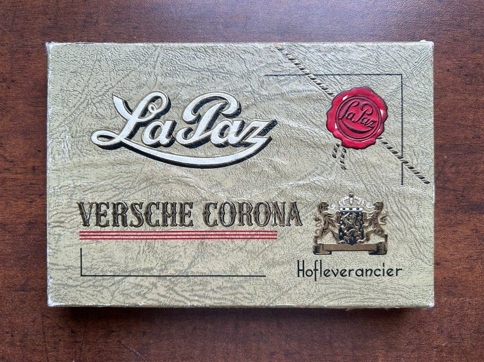 Vintage La Paz Sigaren Tabaksdoos - Hofleverancier, Ophalen of Verzenden, Gebruikt, Tabaksdoos of Verpakking
