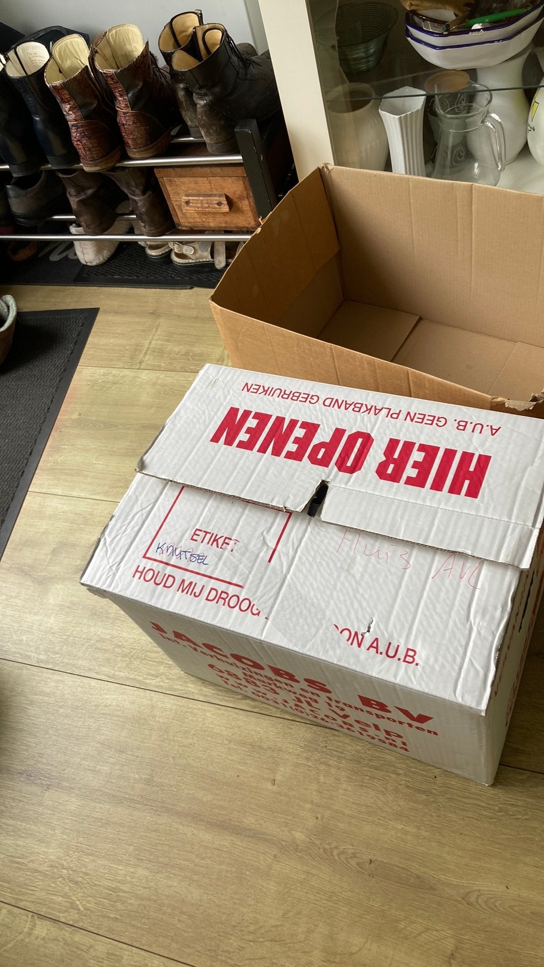 Verhuisdozen , 2 stuks, Ophalen, 40 tot 60 cm, Opvouwbaar, 50 tot 75 cm