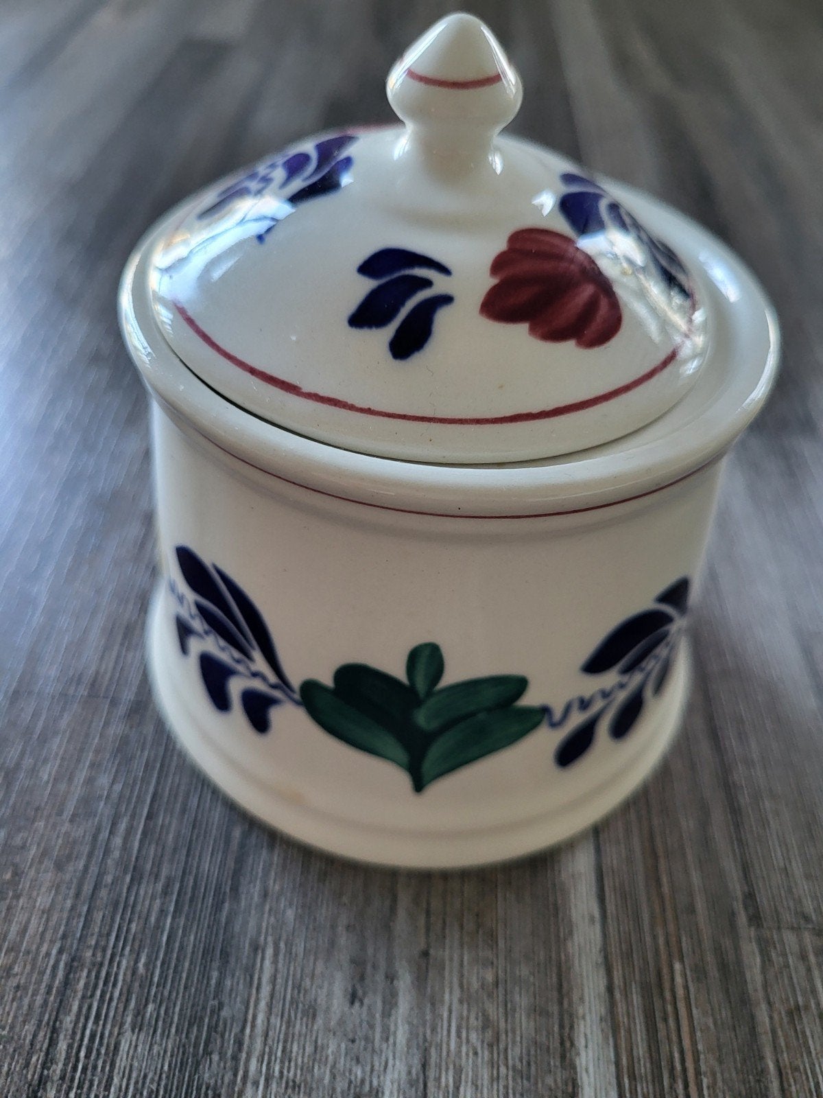 Boerenbont suikerpot met deksel., Huis en Inrichting, Ophalen of Verzenden, Zo goed als nieuw, Kom(men), Aardewerk