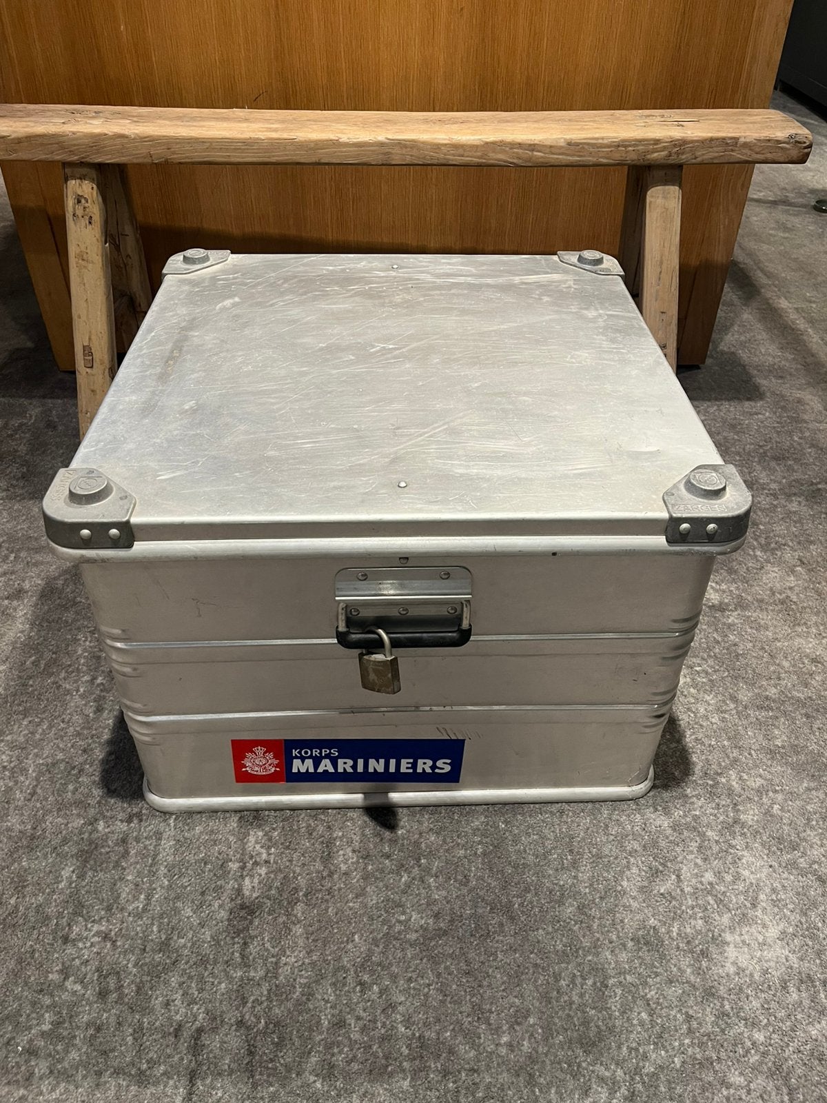 Aluminium kist Korps Mariniers (zonder sleutel), Gebruikt, 50 tot 100 cm, Verzenden, Metaal