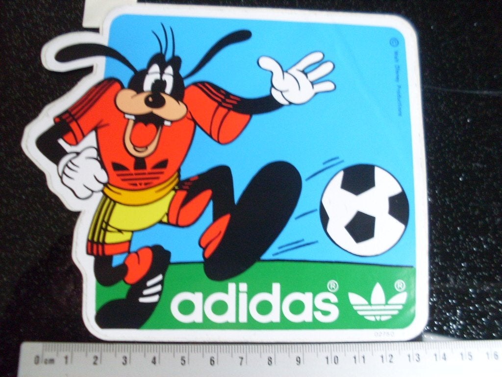 sticker adidas logo voetballen goofy walt disney, Verzenden, Zo goed als nieuw, Merk